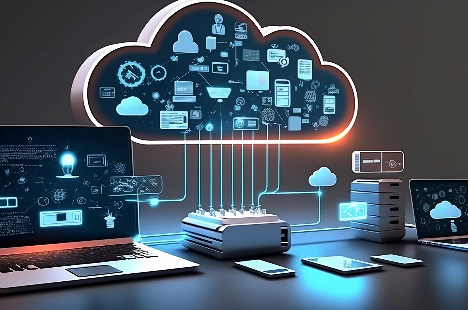 Cloud infrastructure illustration representing scalable cloud solutions
