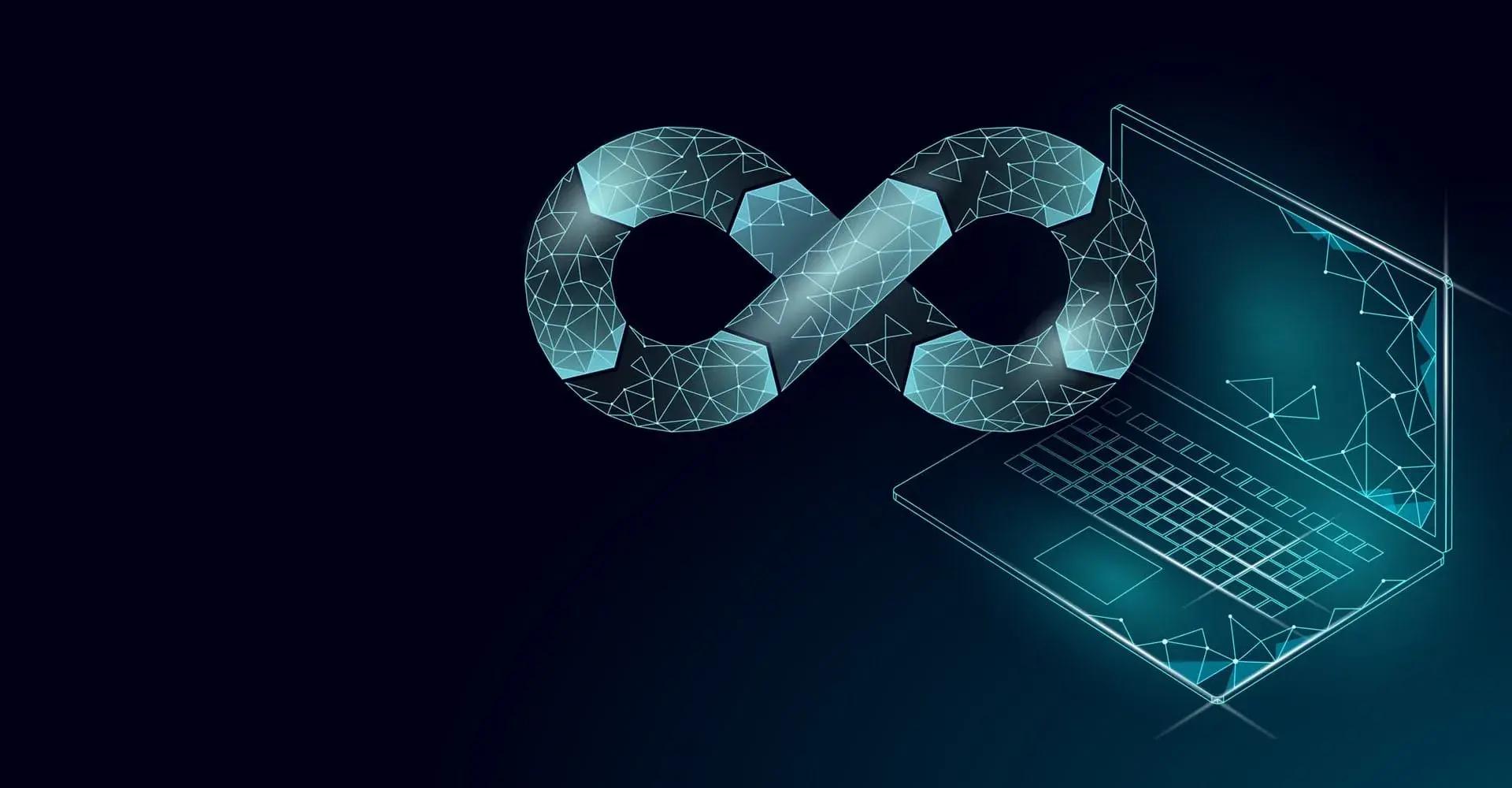 DevOps workflow with automation and continuous integration icons