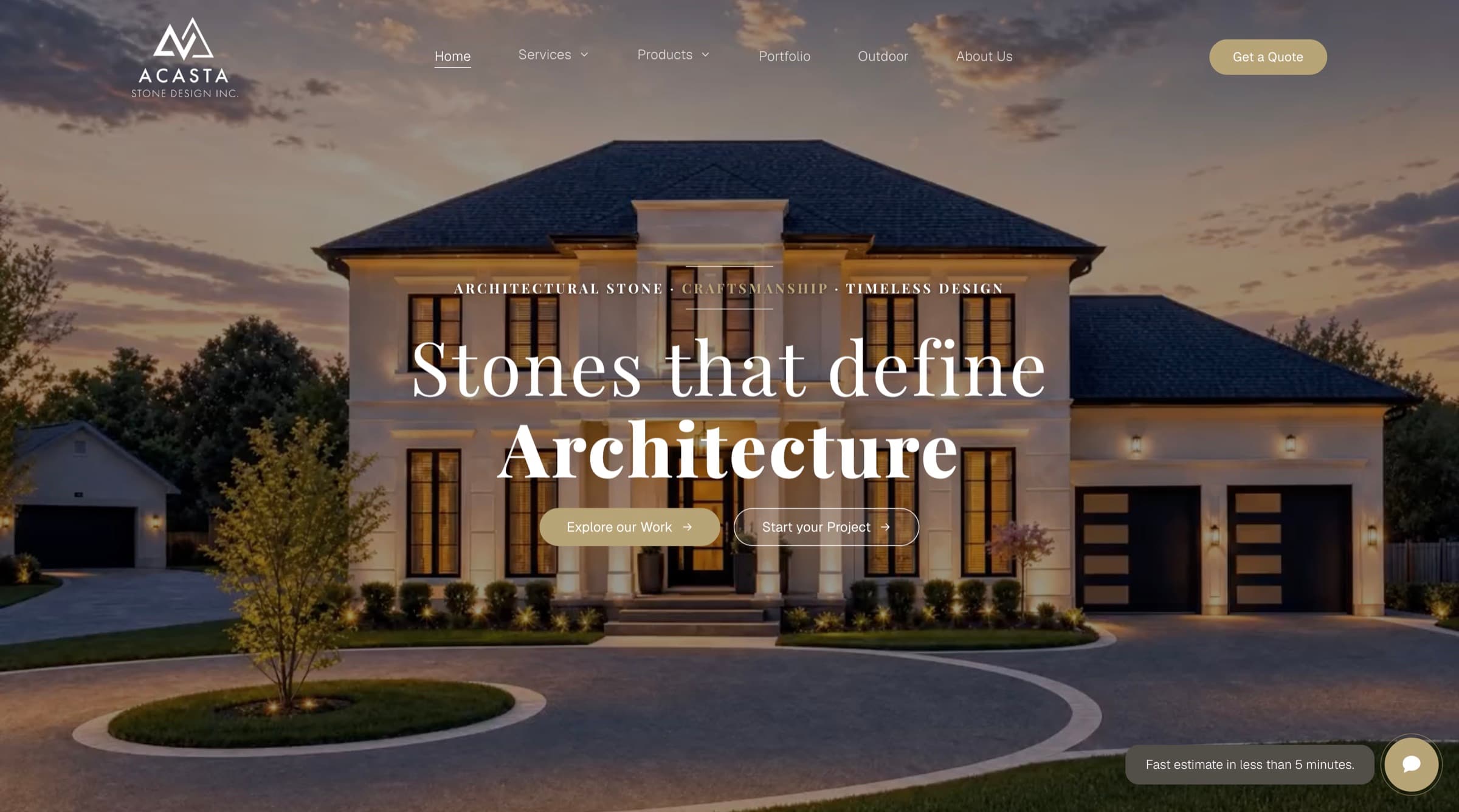 The Acasta Stone Design Inc. website homepage