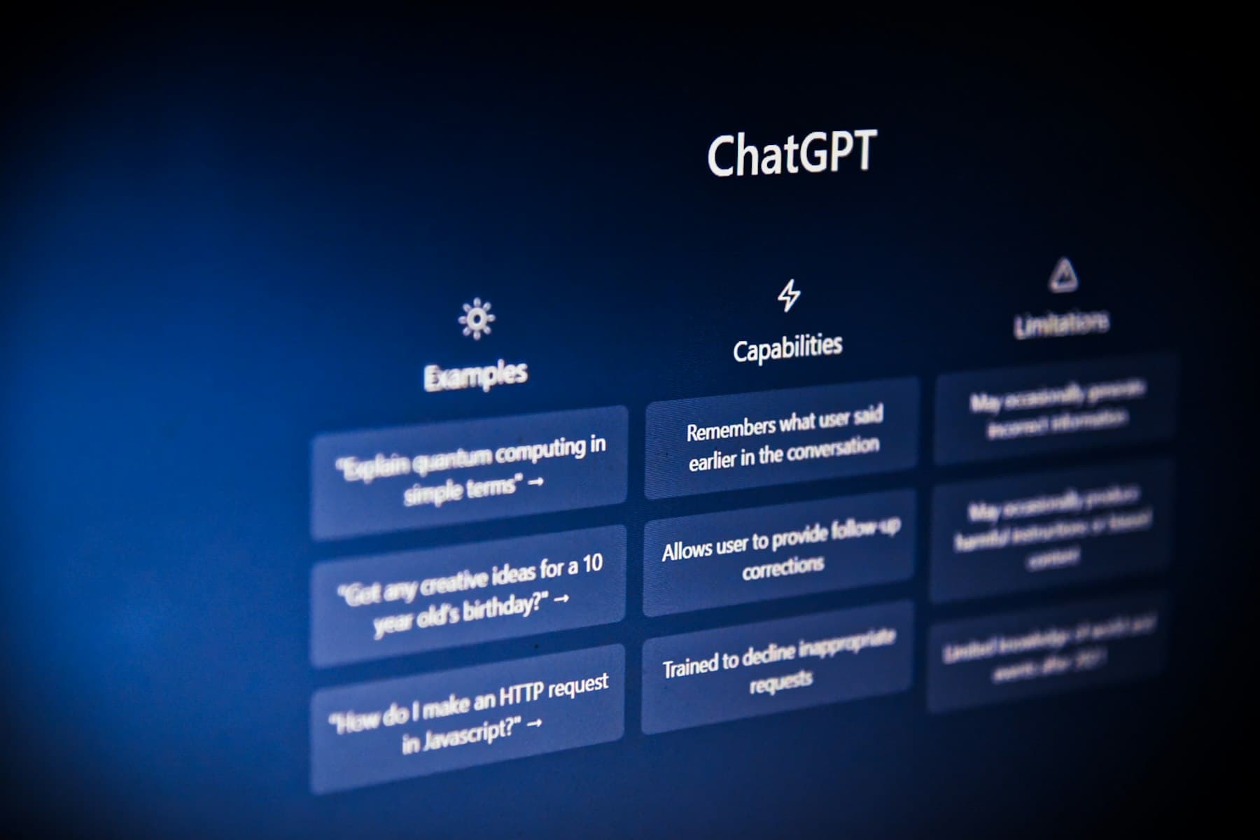 The ChatGPT interface on a computer screen