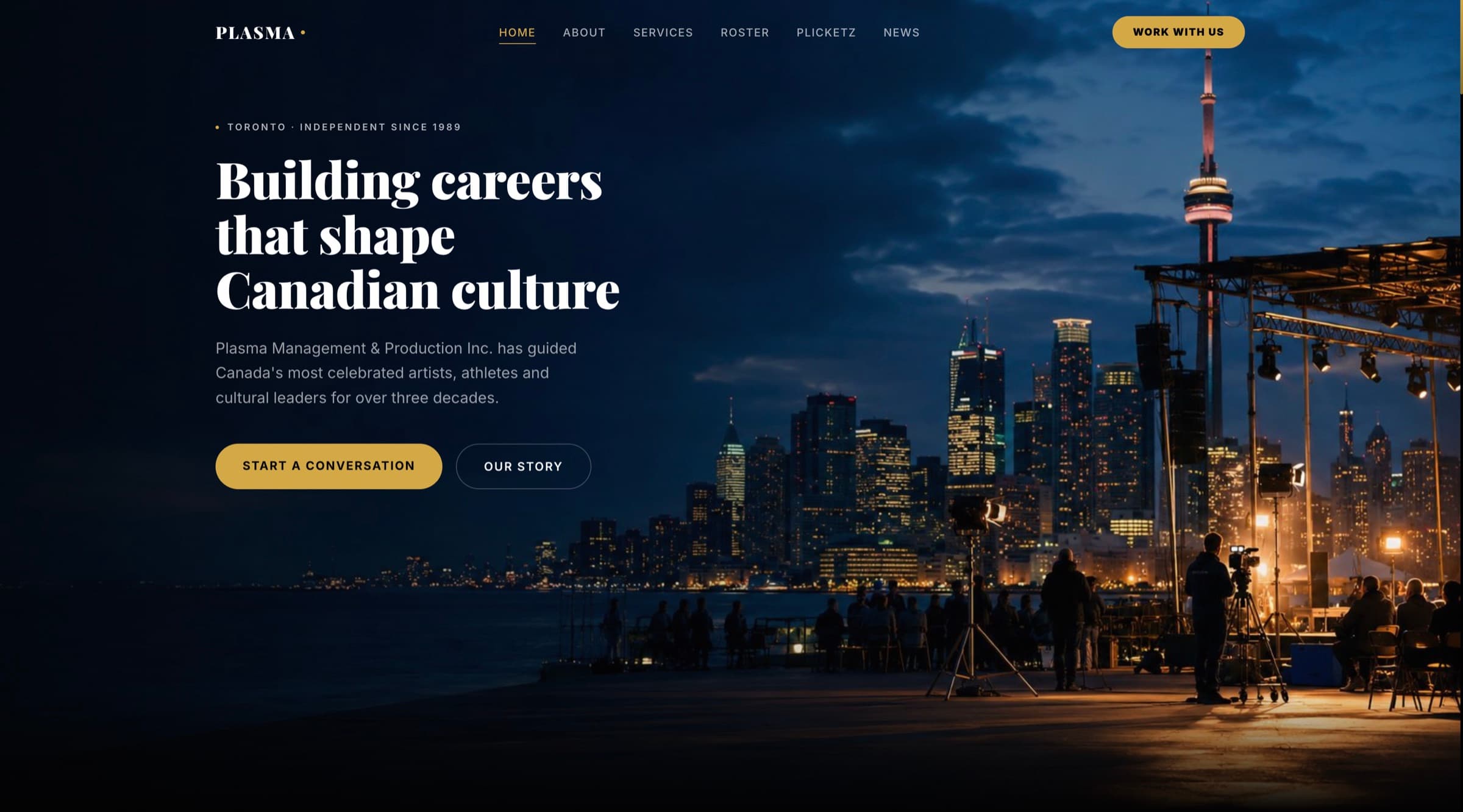 The Plasma Management & Production Inc. website homepage